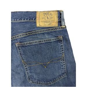 Polo Ralph Lauren Vtg 67 Denim Jeans 36"x34" Medium Wash Straight 90's Distress‎